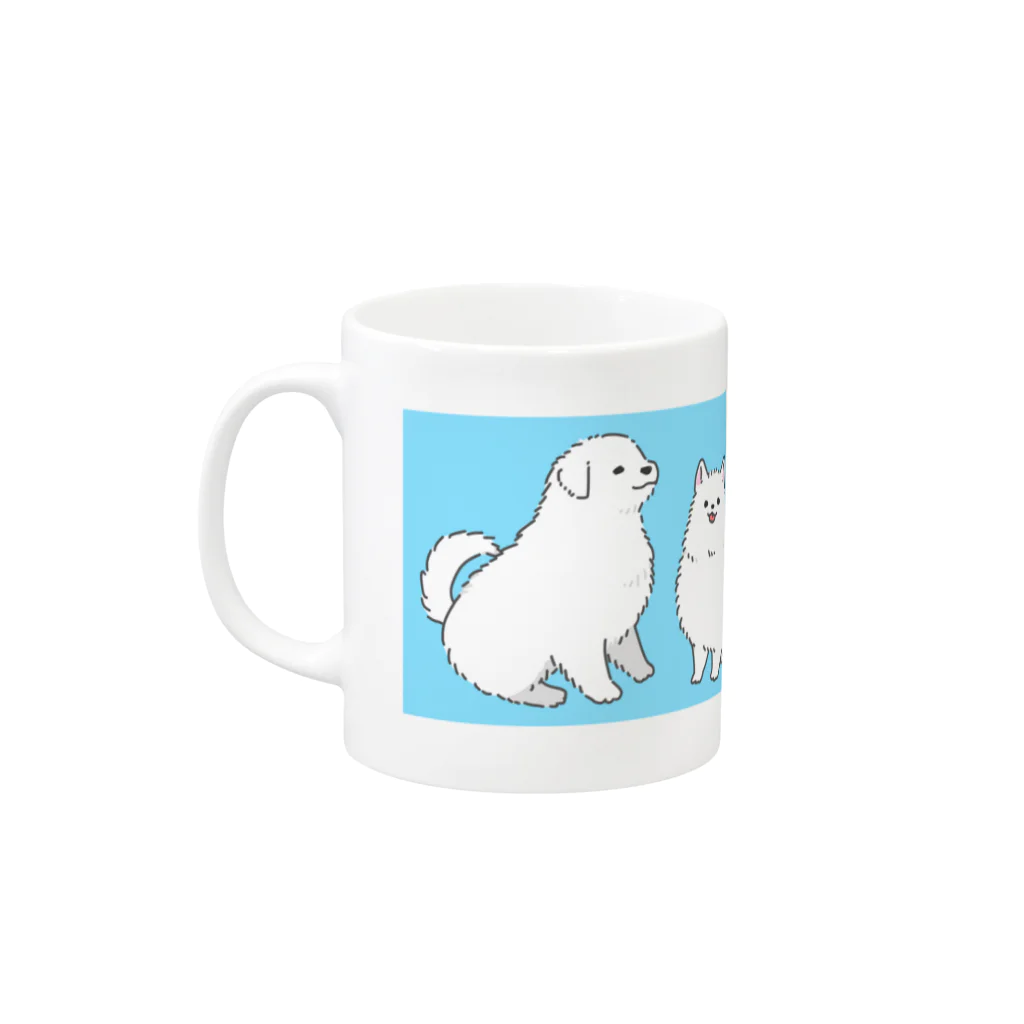 しろいいぬの白い犬 Mug :left side of the handle