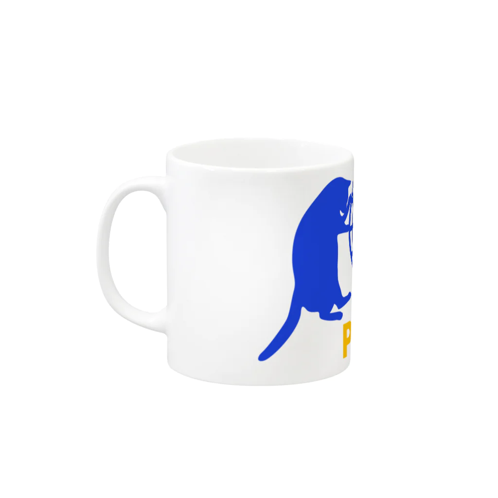 保護猫支援ショップ・パール女将のお宿のpeace  Mug :left side of the handle