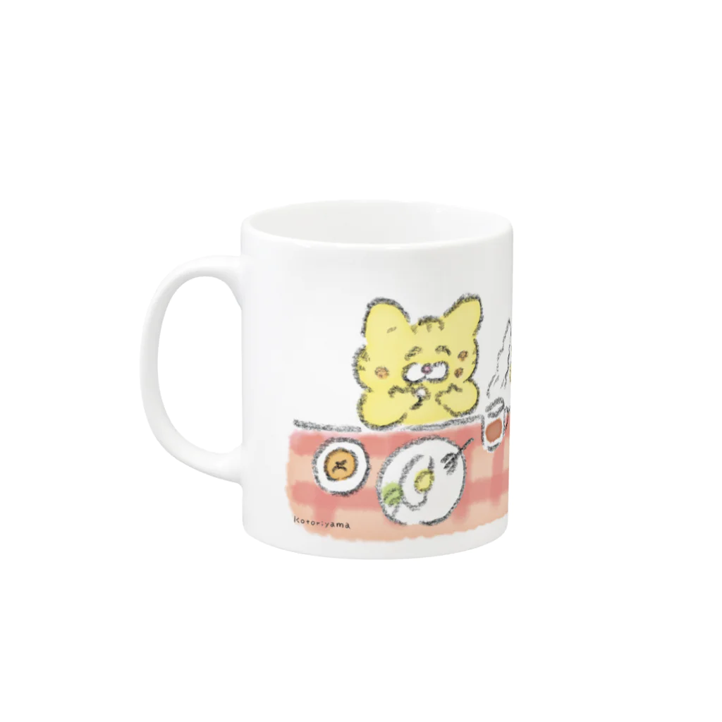 Kotoriyama Storeのいっしょにごはん[レモ&クロ] Mug :left side of the handle