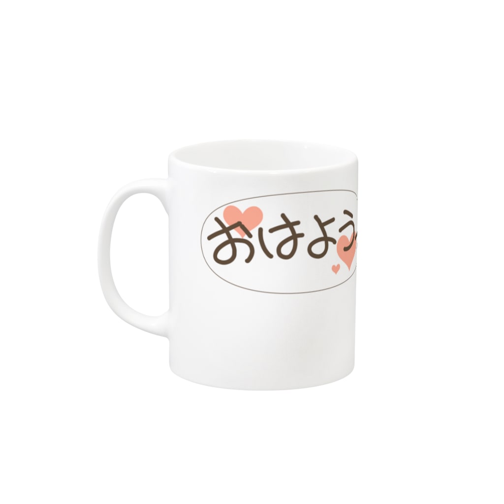 AtelierOne-SUZURIshopのつばさねこマグカップ Mug :left side of the handle