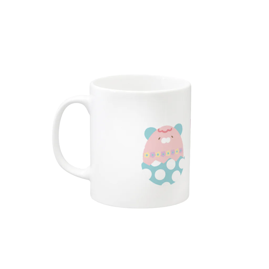 ミライク・カラのアニマルたまご Mug :left side of the handle