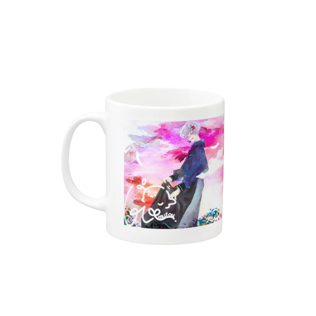 無糖(mutou)の夕空まぐかっぷ Mug :left side of the handle