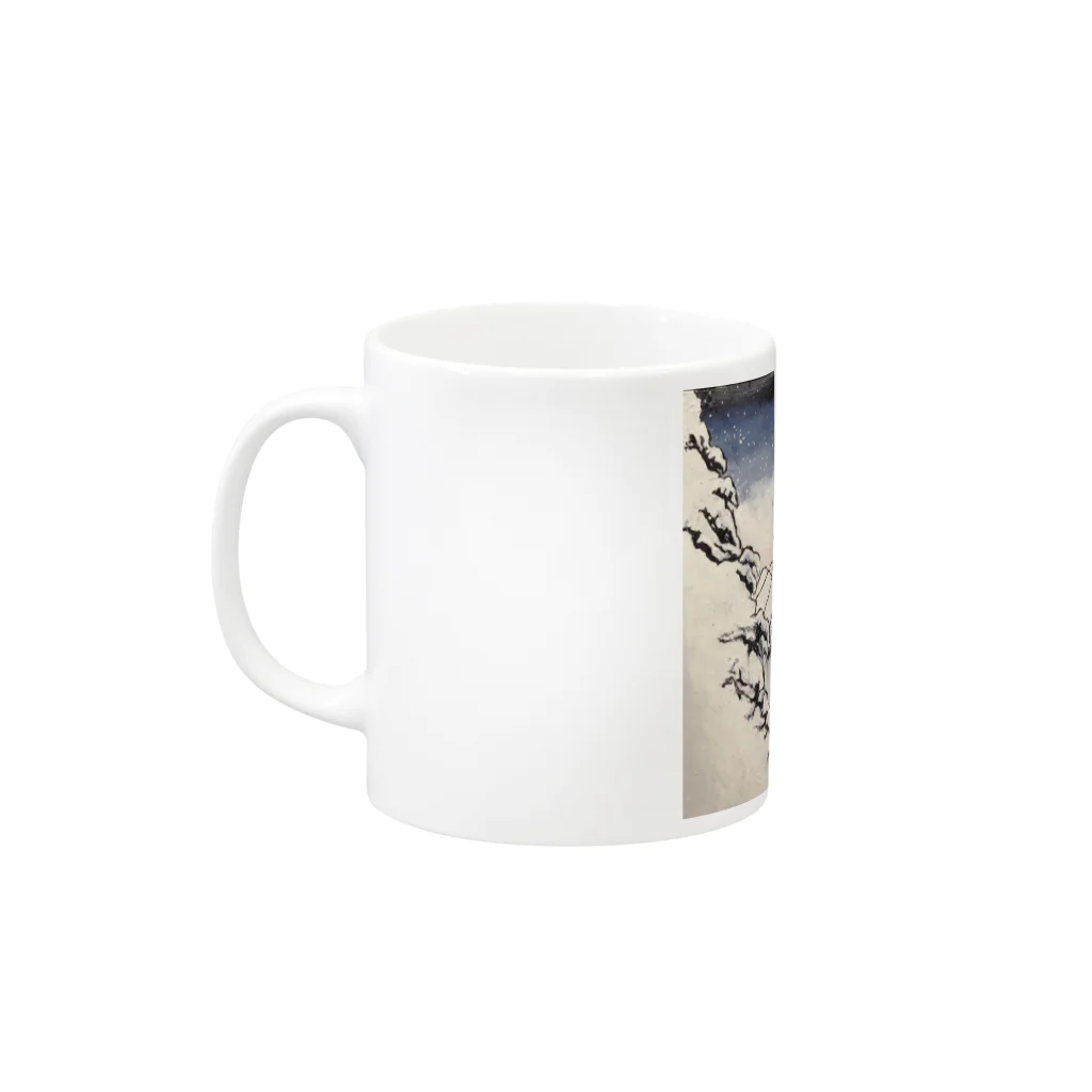 SJMavisのArt of Buddhism and Shintoism and Two Paths in the snow Mug :left side of the handle