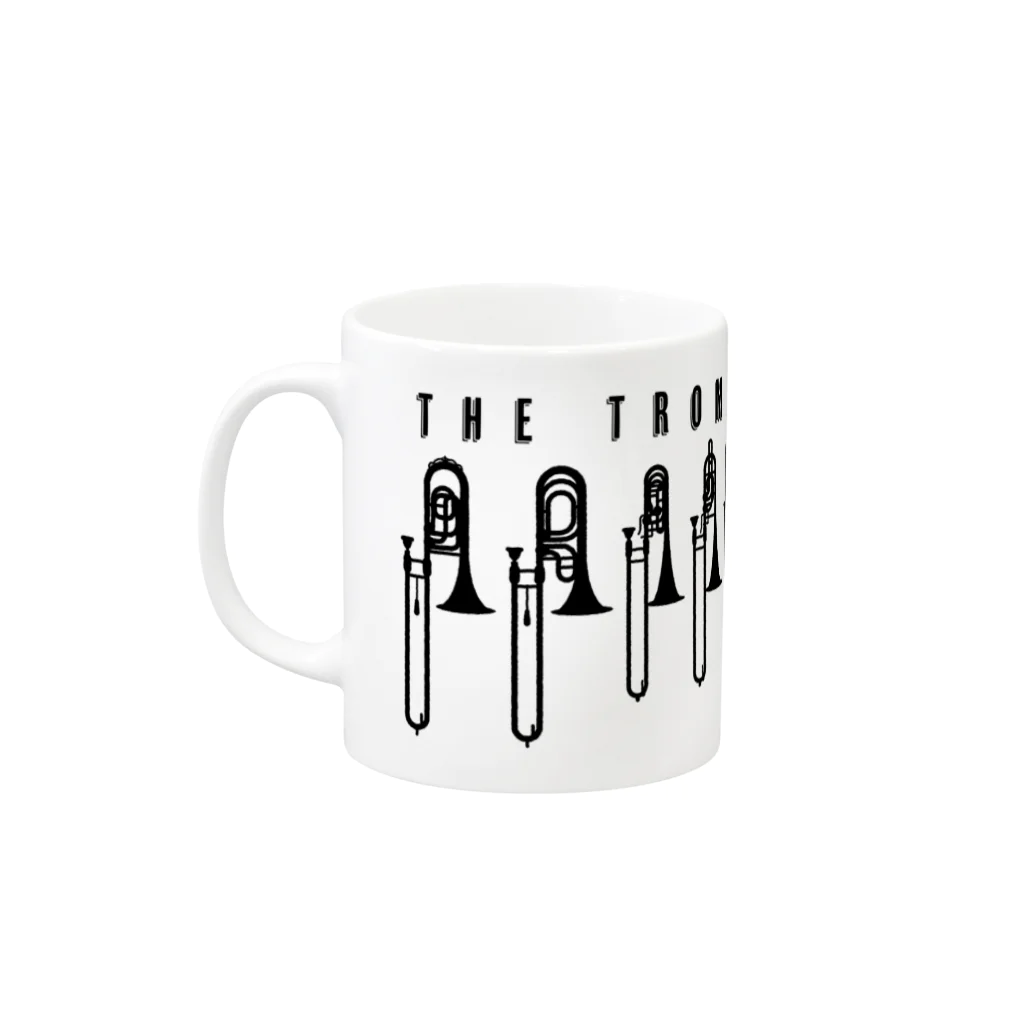 otoshimono-music shopのTHE TROMBONE FAMILY Mug :left side of the handle