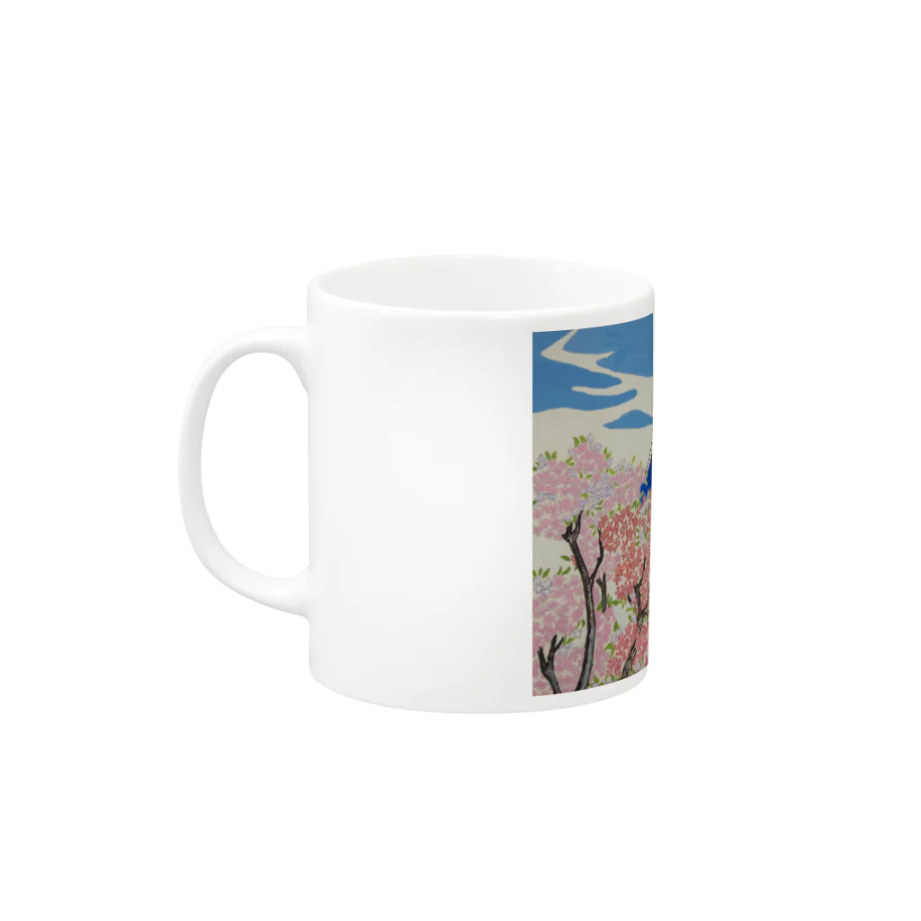 SJMavisの息を呑むような自然に照らし出された浮世絵の精神：Spirit of Ukiyo-e Illuminated by Stunning Nature Mug :left side of the handle