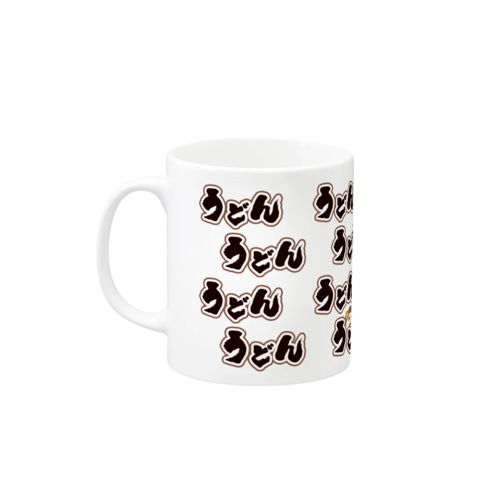 PLiCyうどんショップ suzuri支店のうどんマグカップ Mug :left side of the handle