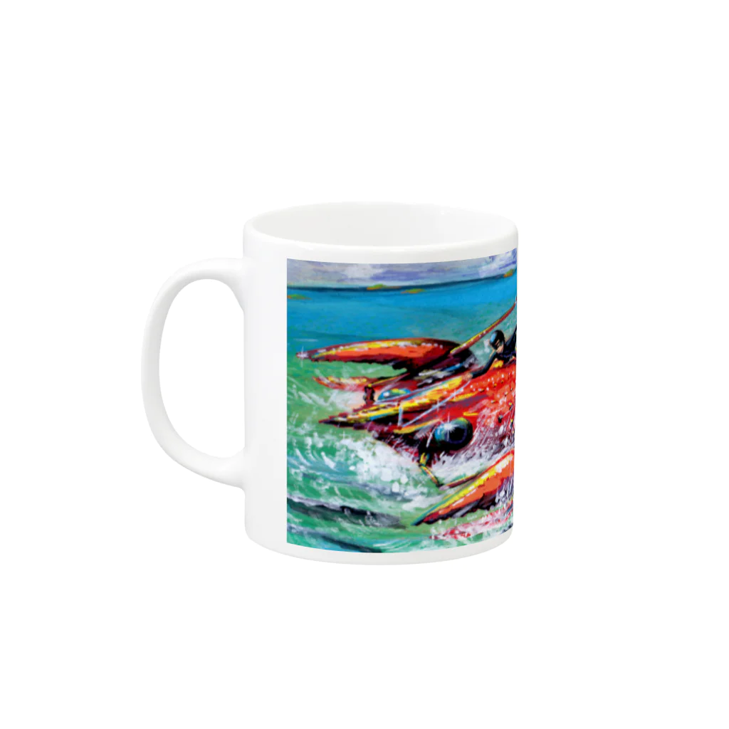 アストロ温泉のエビあらわる！ Mug :left side of the handle