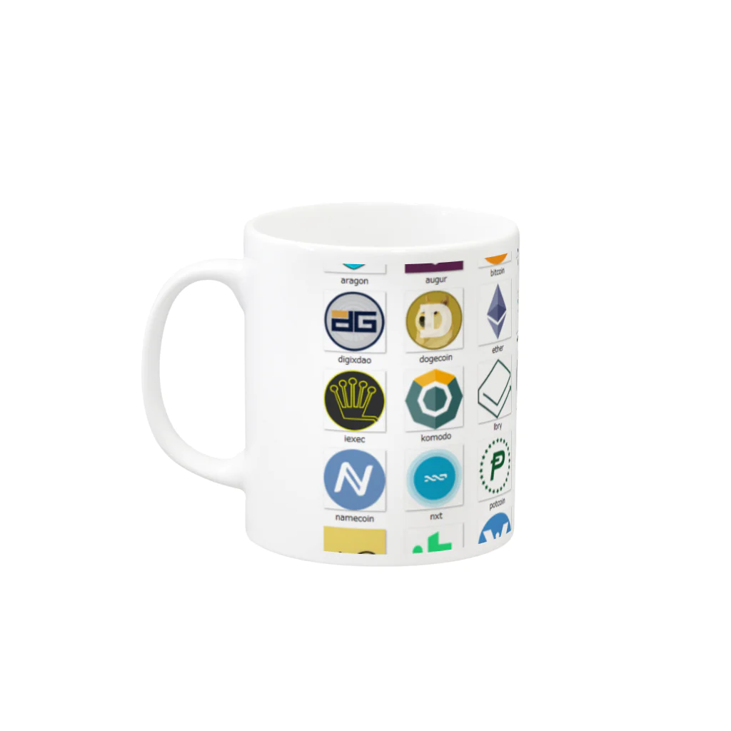 仮想通貨グッズショップの仮想通貨集合 Mug :left side of the handle