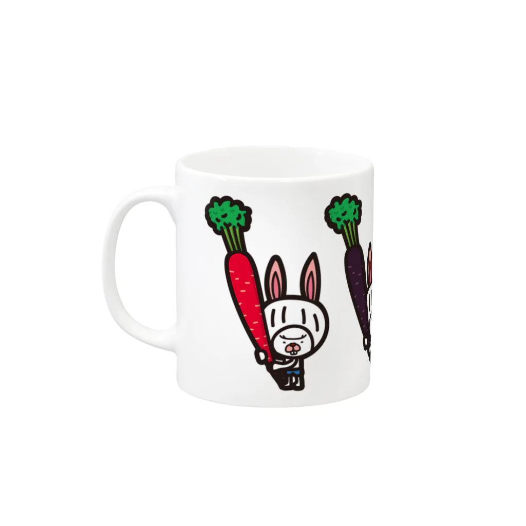 きくのらくがきのカラフルにんじん Mug :left side of the handle