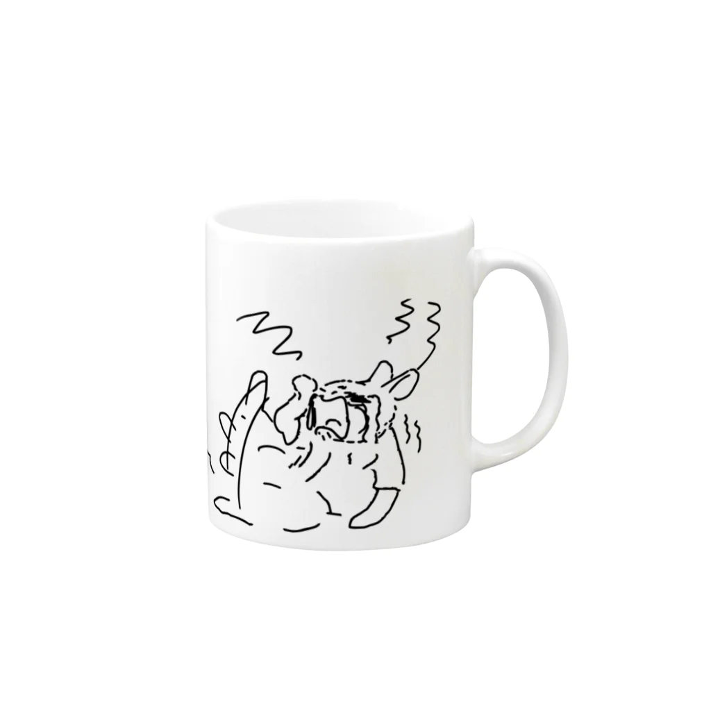 AngelRabbitsのうさぎむすこ（黒３） Mug :right side of the handle