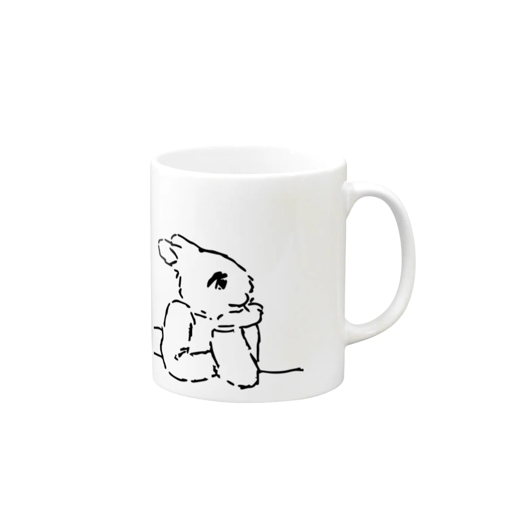 AngelRabbitsのうさぎむすこ（黒７） Mug :right side of the handle