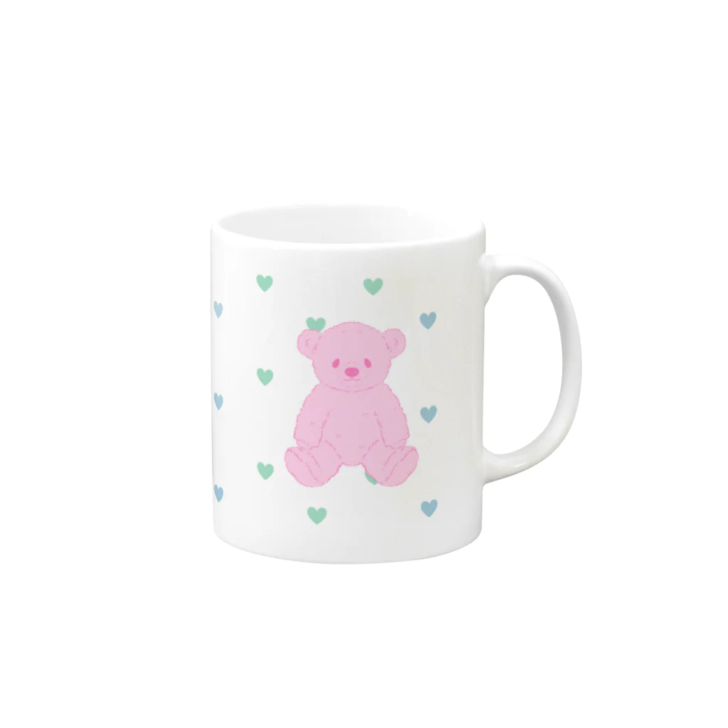 mi querida (ミ・ケリーダ)のPink Bear's CAFE♡mug Mug :right side of the handle