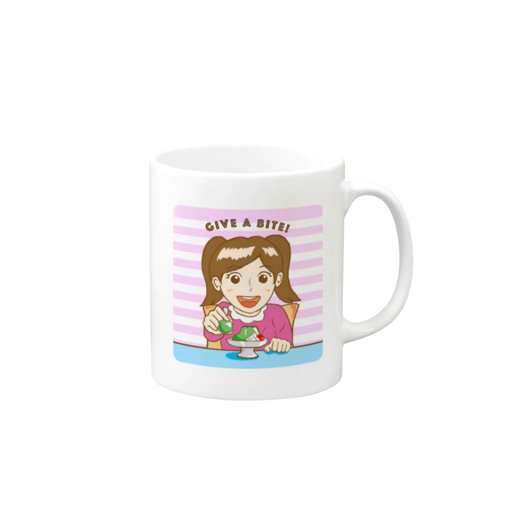 N's Creationのゼリーを食べる少女 Mug :right side of the handle