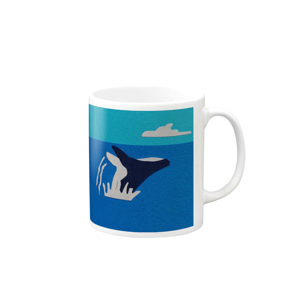 gentianのクジラさん Mug :right side of the handle