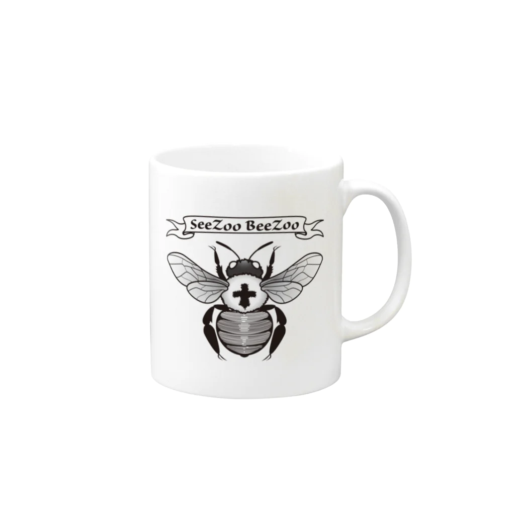 SeeZoo BeeZoo 別館の【SeeZoo BeeZoo】ロゴカップ Mug :right side of the handle