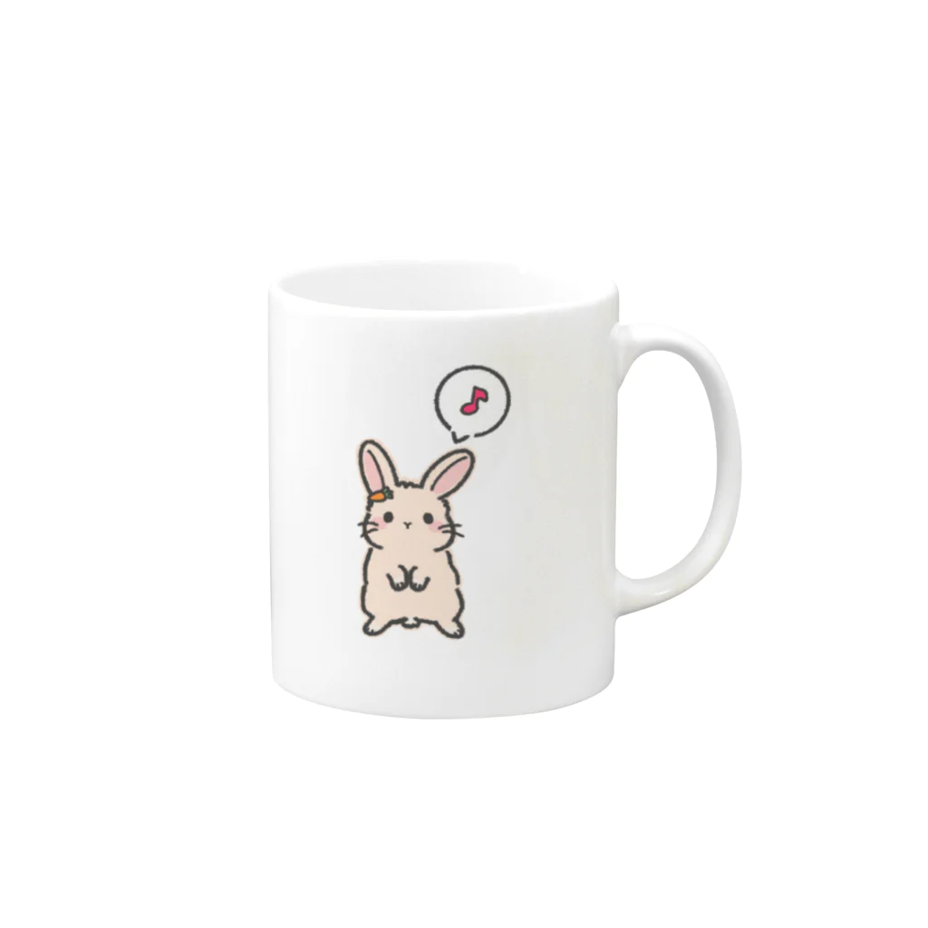 maruruのうさぎ 音符 Mug :right side of the handle