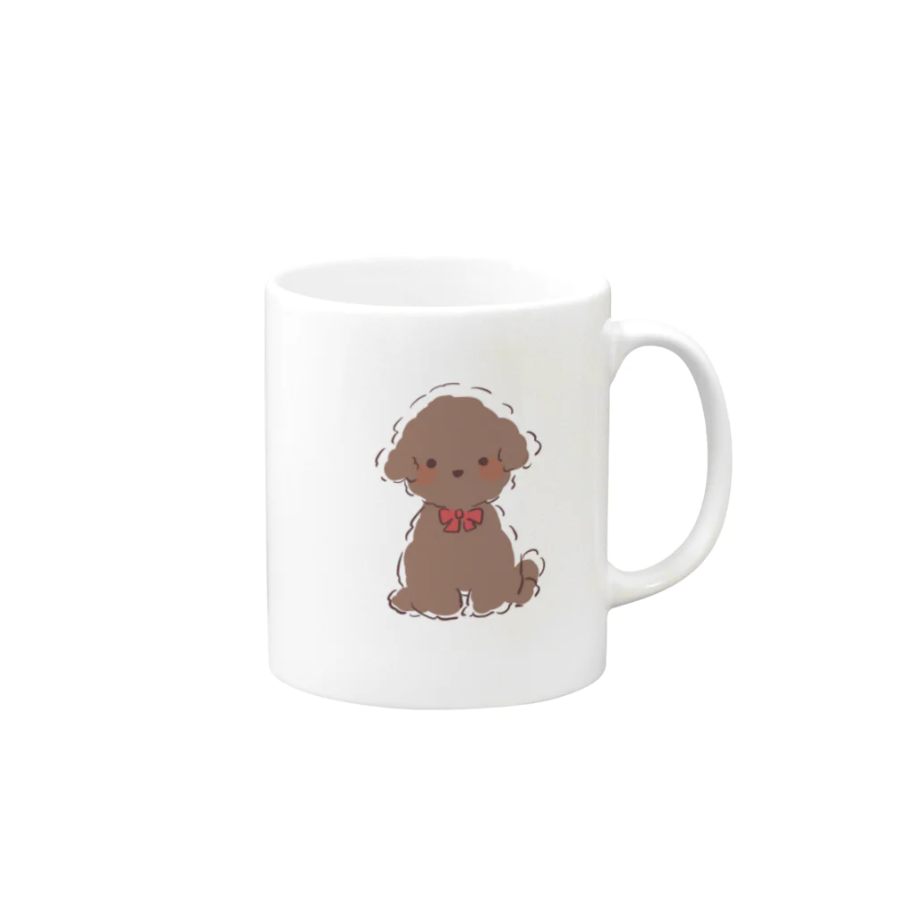 ぷーどるはうすのトイプードルレッドくん Mug :right side of the handle