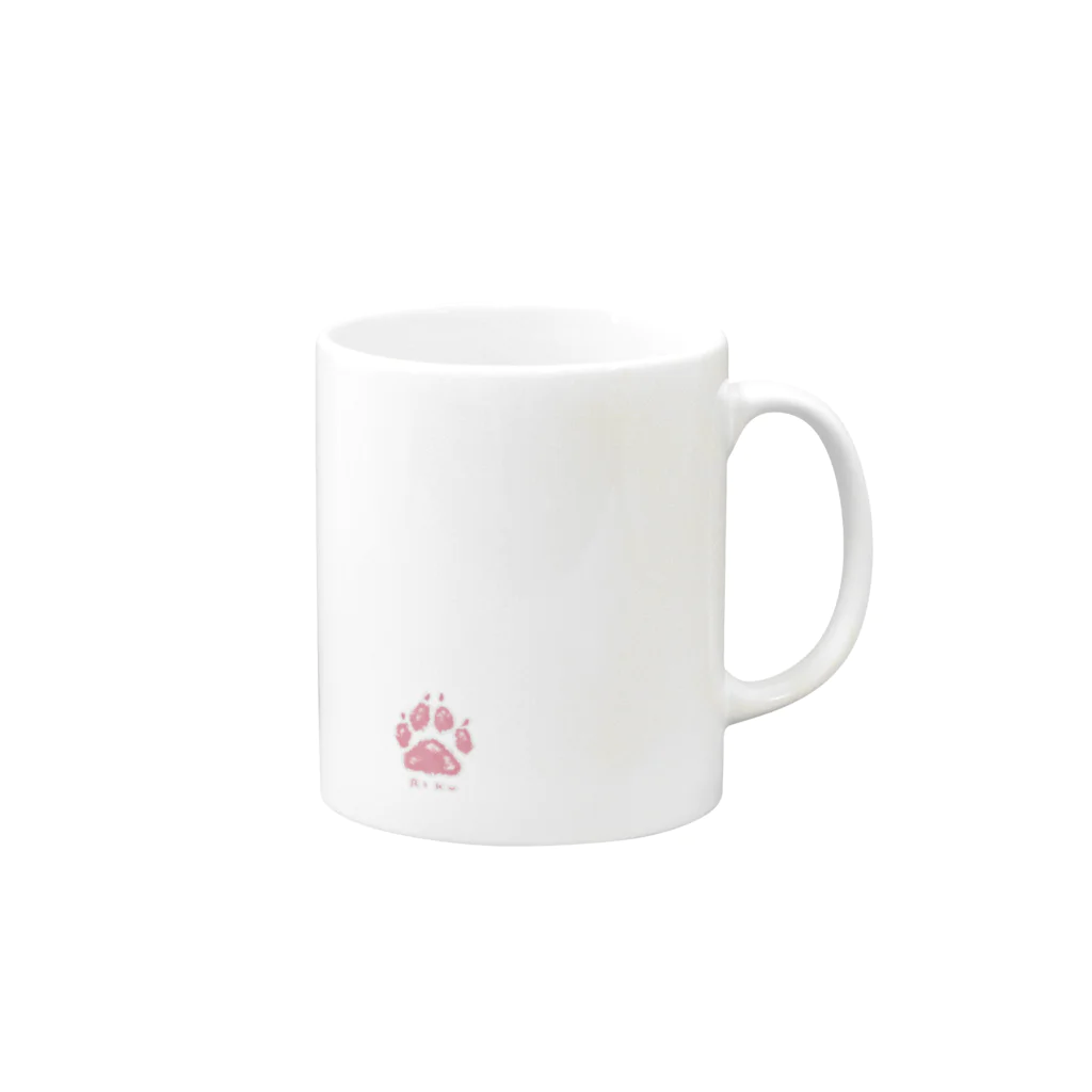 ぽん(おいぬ)🐶の肉球とハート陸くん Mug :right side of the handle