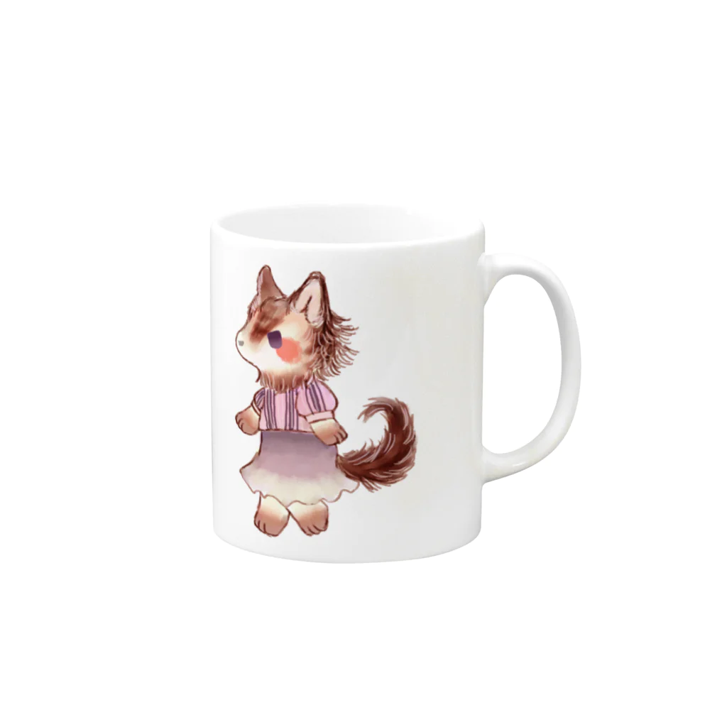 ノアオオカミのオオカミのウルフル Mug :right side of the handle