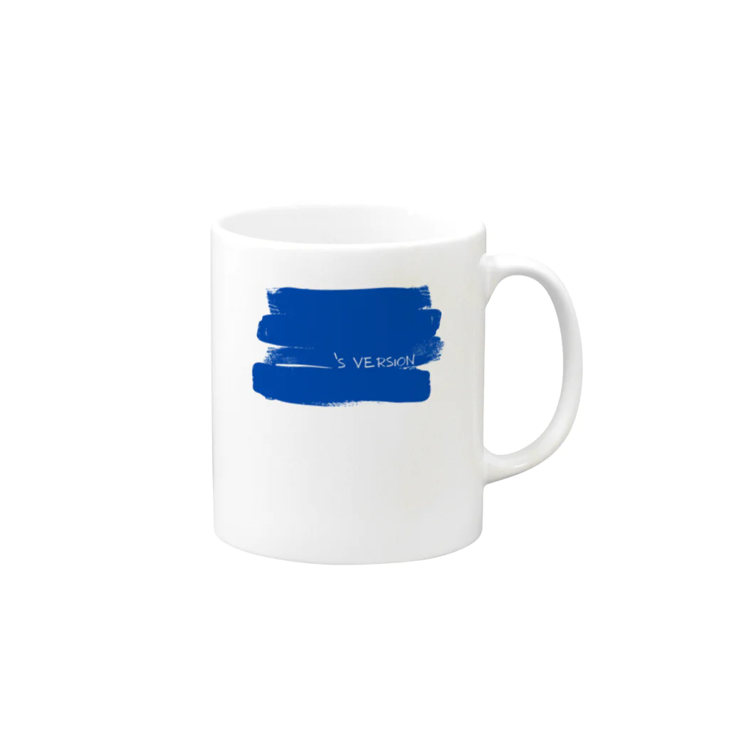 aoi.aoのMy Original Version - colored BLUE Mug :right side of the handle