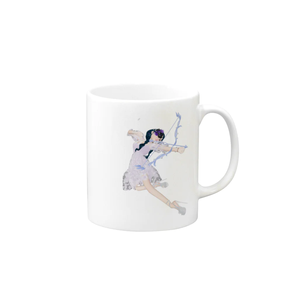 【ホラー専門店】ジルショップの妖精ガール＊恋のキューピット＊弓矢 Mug :right side of the handle