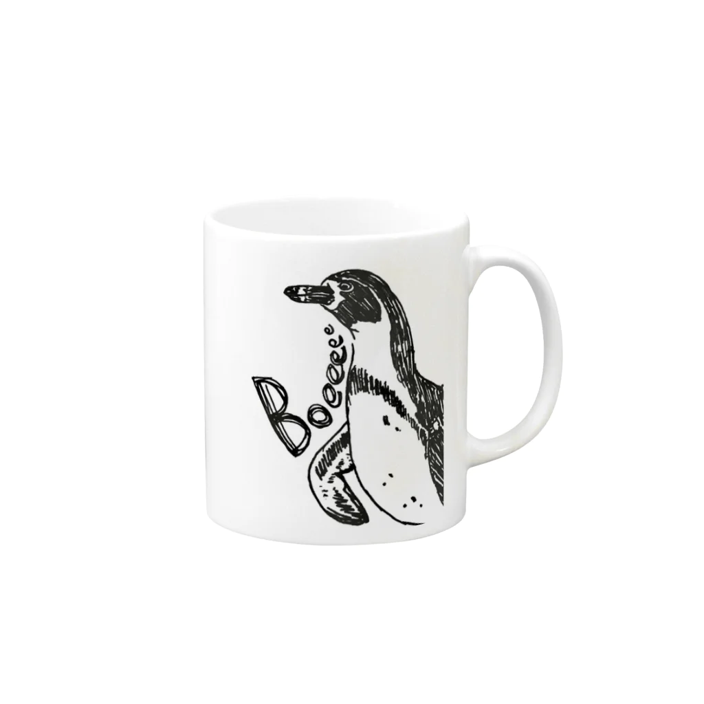 しゃけのぼえぼえフンボルトペンギン君 Mug :right side of the handle