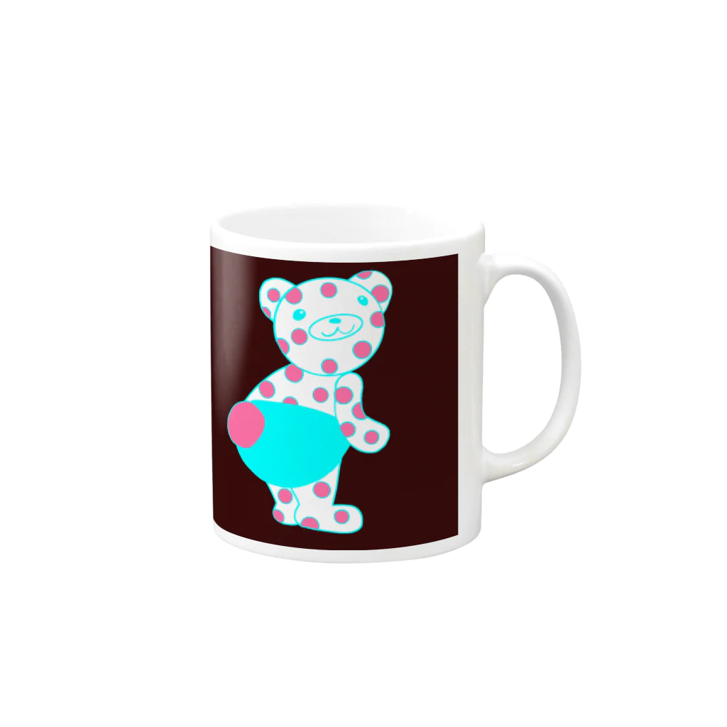 honeybearの水玉パンツくま Mug :right side of the handle