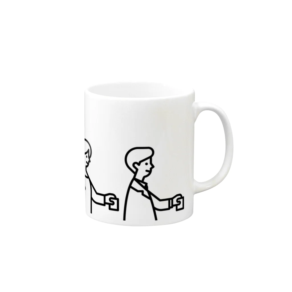 投票所はあっち→プロジェクトのPEOPLE マグカップ Mug :right side of the handle