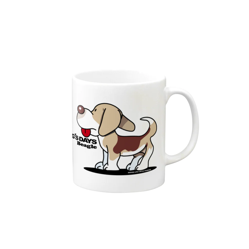 川野隆司のビーグル犬 Mug :right side of the handle