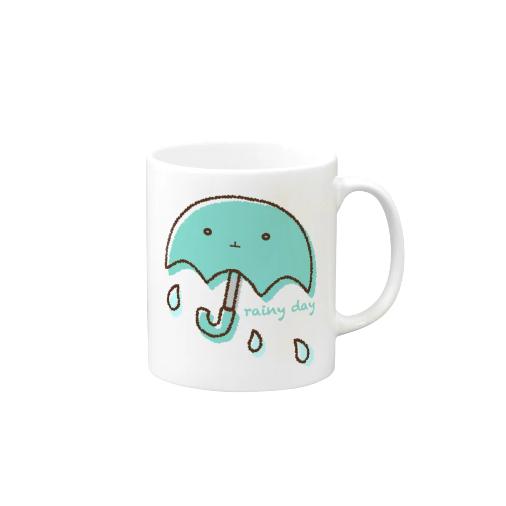 DO-DEMO Factoryの雨の日 Mug :right side of the handle