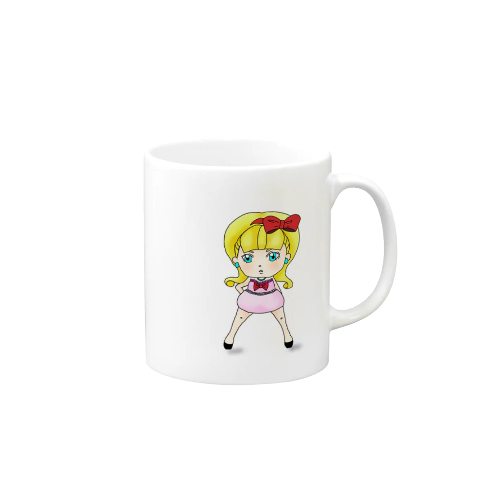 げんちゃるのキャバ嬢もえたん Mug :right side of the handle