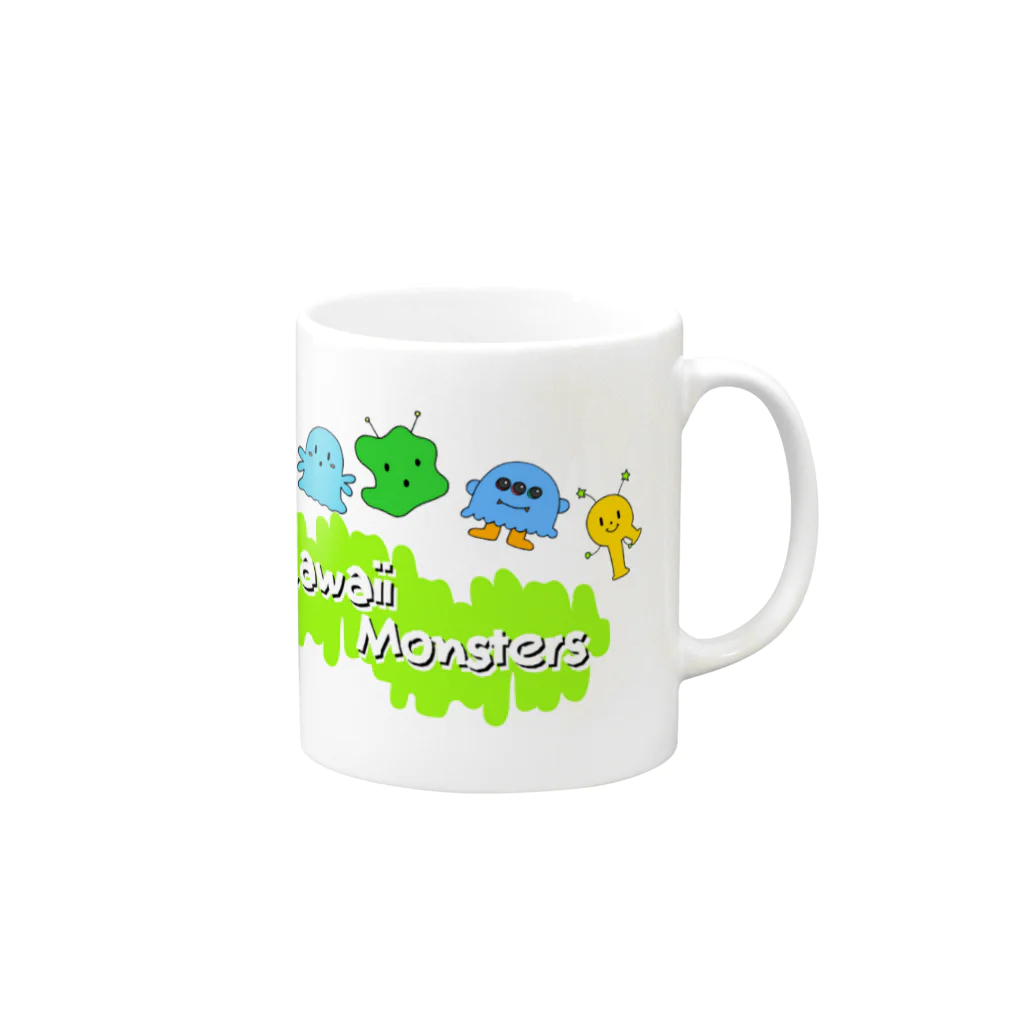 ♡Kawaii♡モンスター SHOPのKawaii Monsters | グリーンロゴ ver. Mug :right side of the handle