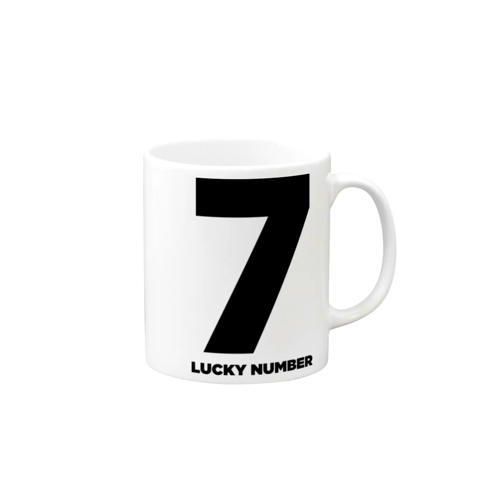 lucky_numberの7_LUCKY NUMBER マグカップの取っ手の右面