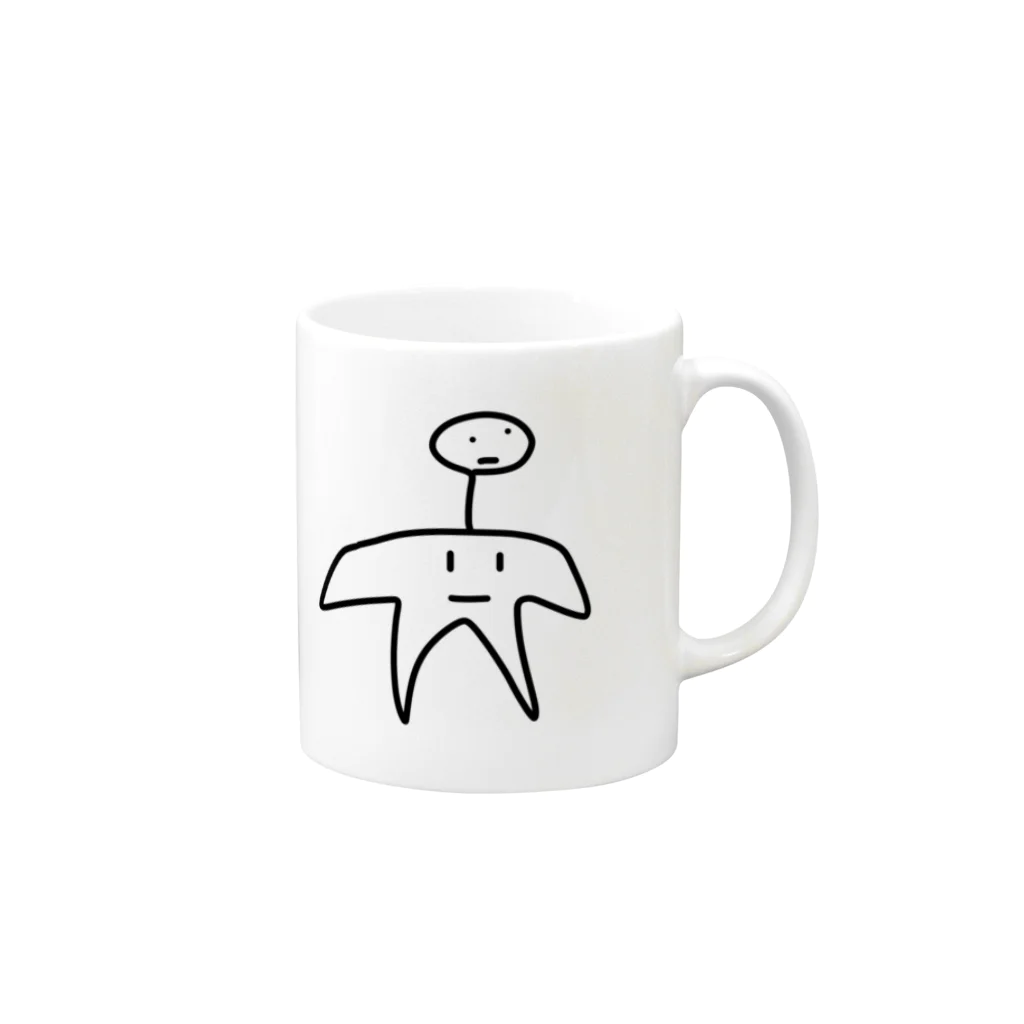 かわいいいきものグッズの服に自我を吸われた人 Mug :right side of the handle