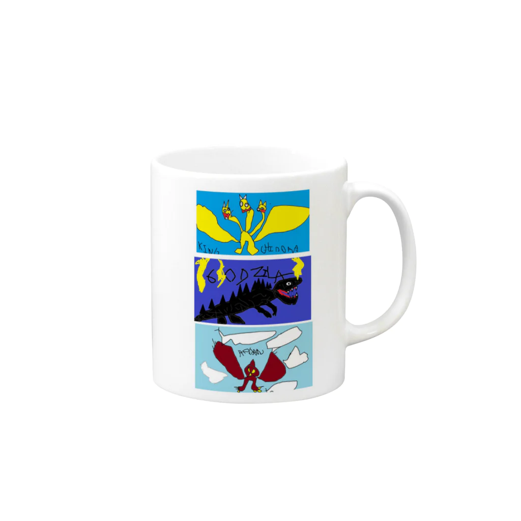 jeannettejeannetteのMonsters怪獣 Mug :right side of the handle