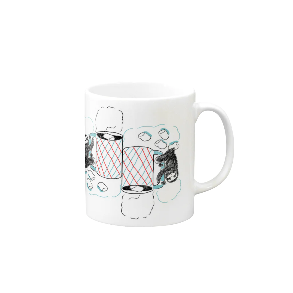 ヒャナヒュ-のナマケモノとマシュマロココア Mug :right side of the handle