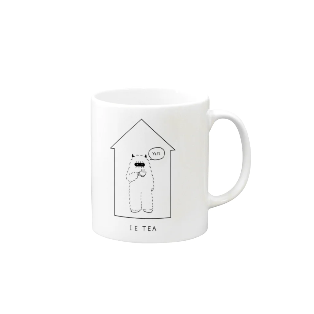 ばらばらのイエティ（大） Mug :right side of the handle