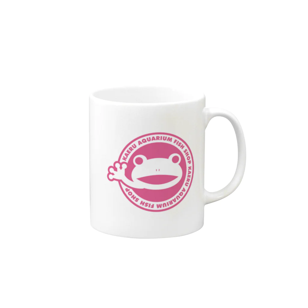 ゴッド神TVちゃんねるSHOPのかえる観賞魚店　ピンク丸ロゴ Mug :right side of the handle