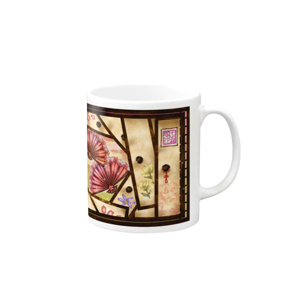 ❀花狐庵❀-HanaKoAn-の「舞庭」Series * 襖 Season's❀ Mug :right side of the handle