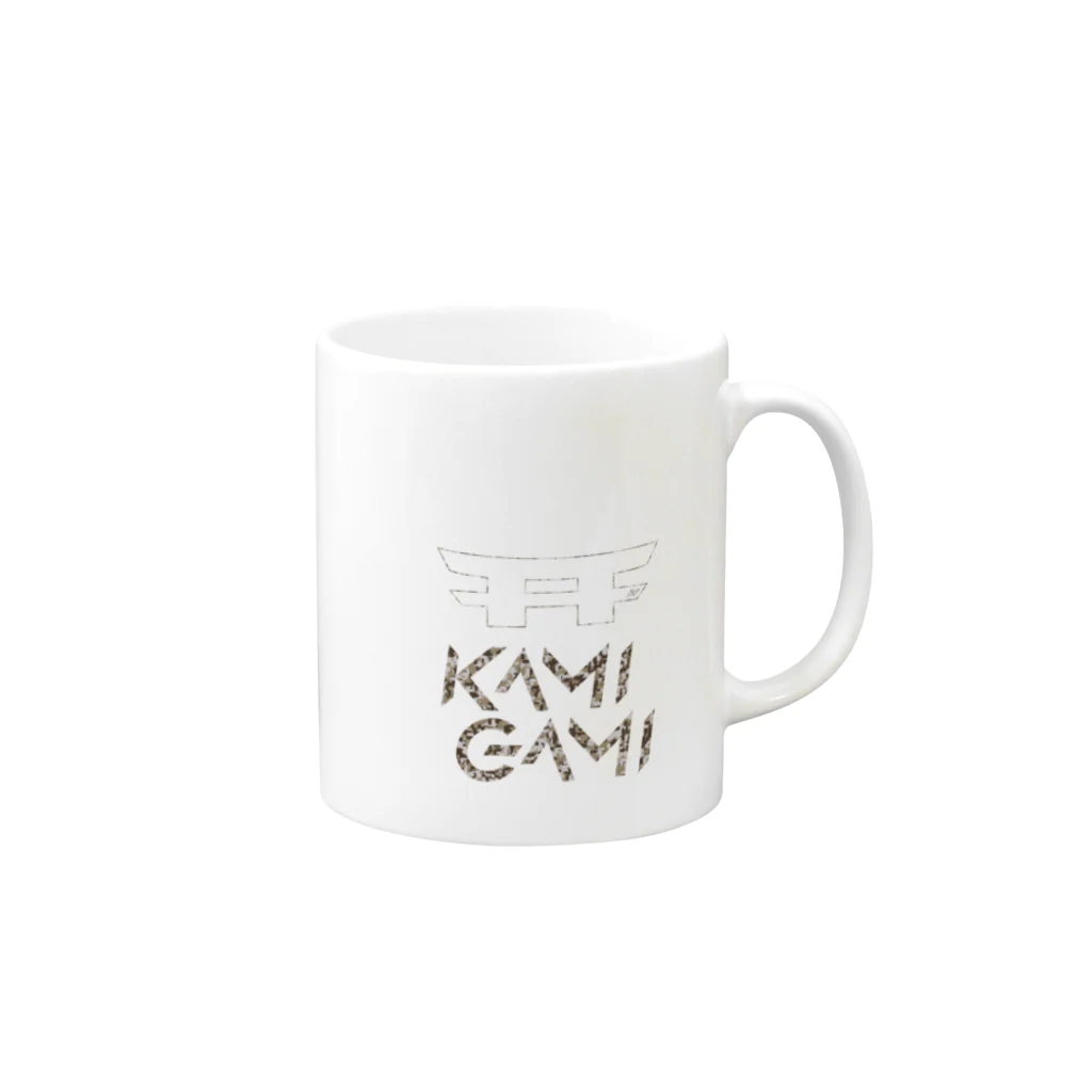 KAMI-GAMI from NTPの『KAMI-GAMI』logo カモフラ Mug :right side of the handle