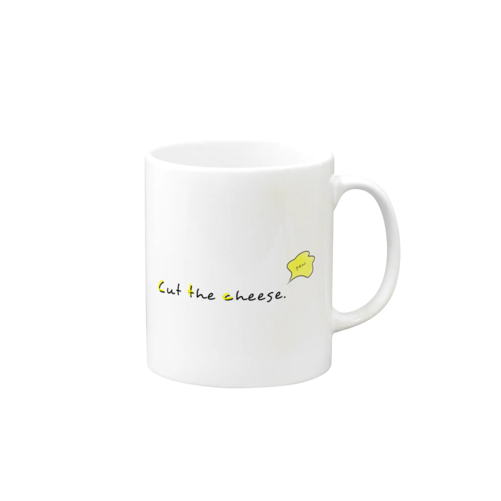 かもラグのラクかものCut the cheese. Mug :right side of the handle