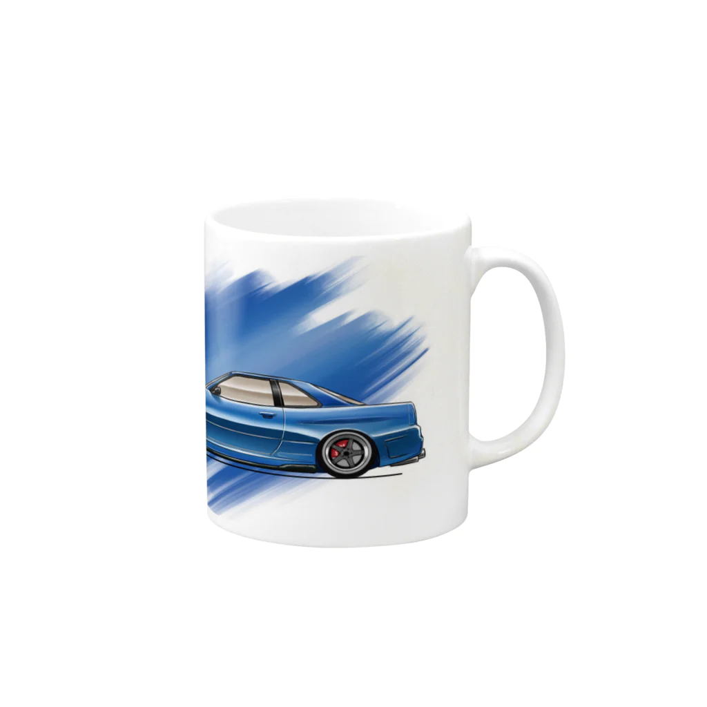 Frydayの車のマグ（マリンブルー） Mug :right side of the handle