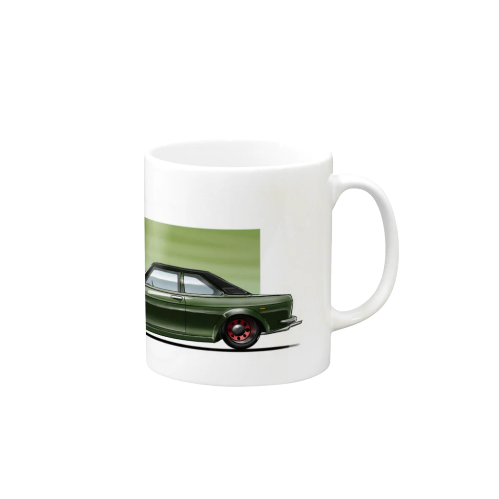 Frydayの車のマグ（グリーン） Mug :right side of the handle