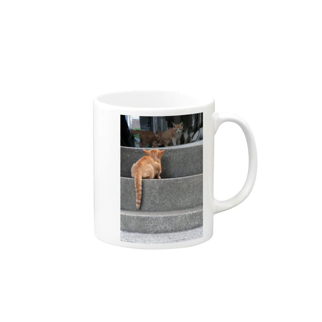 シッポ追いの猫写真店のぼくだって Mug :right side of the handle