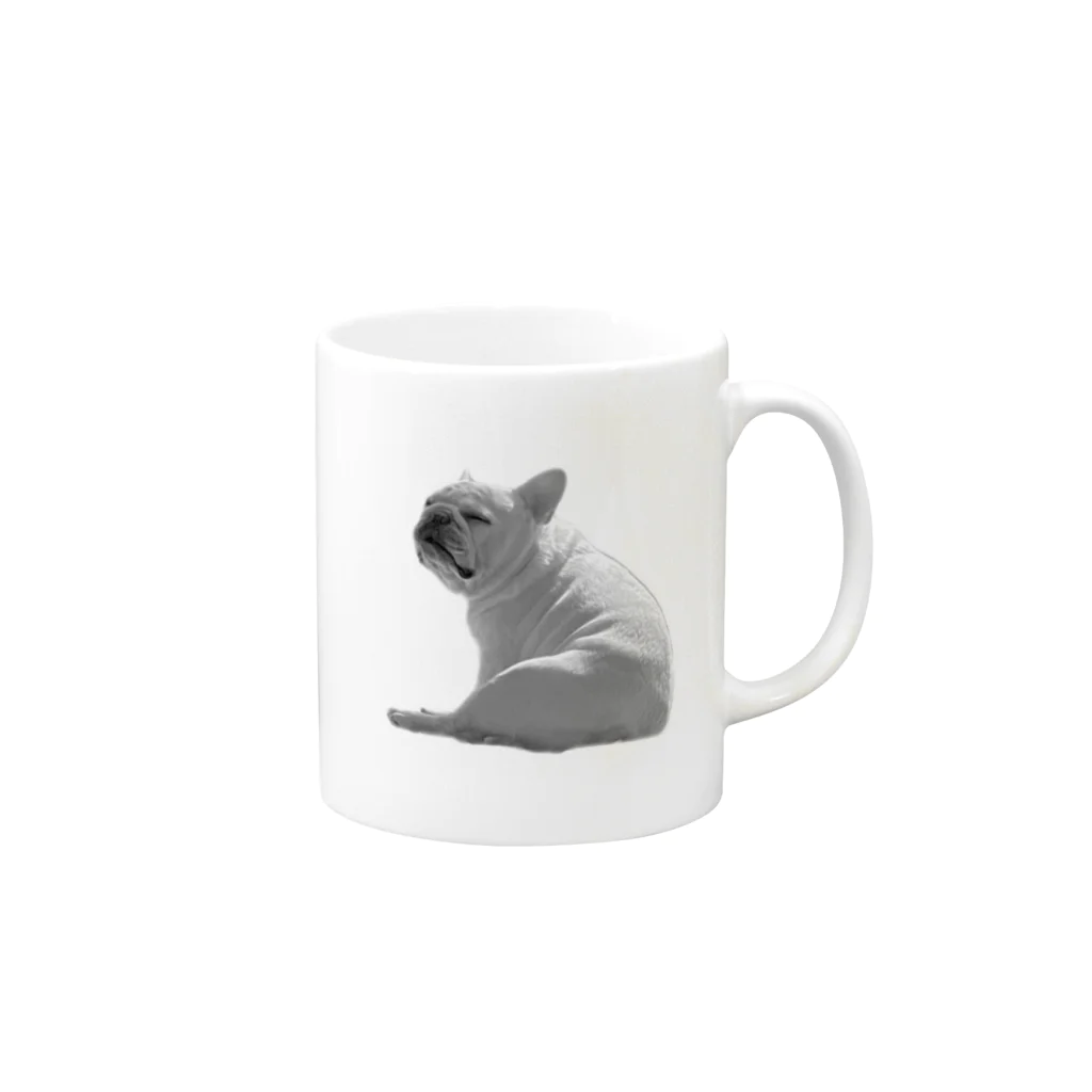 ロキの店の座り犬 Mug :right side of the handle