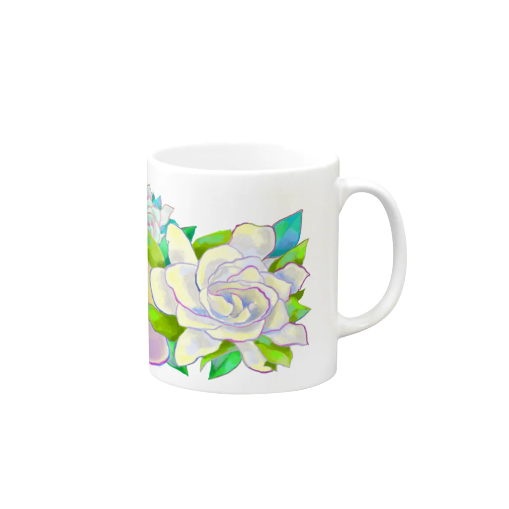 KifuyuのFlower cat Mug :right side of the handle