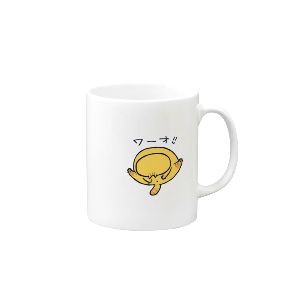 たらふく.cooのちゃとらちゃん Mug :right side of the handle