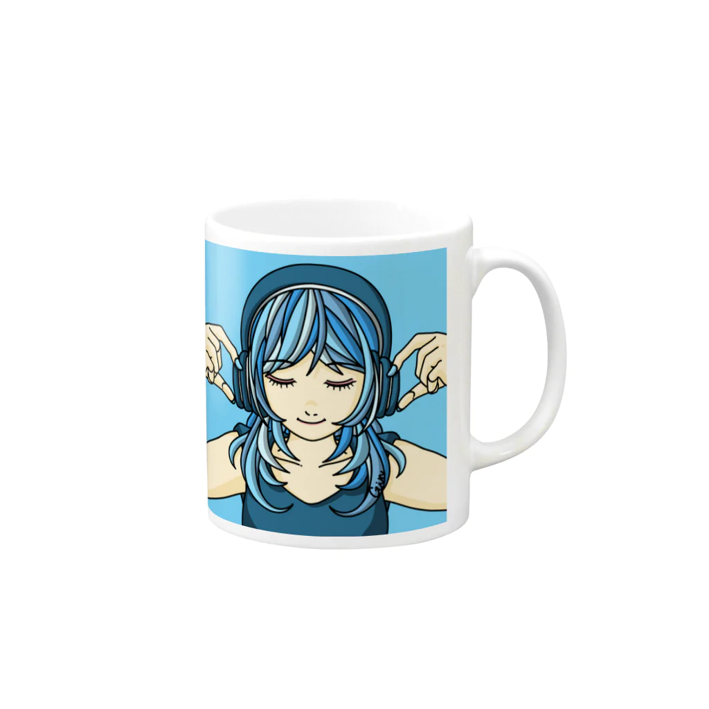 ぎんいろイラストレーターの奇跡～sky～ Mug :right side of the handle