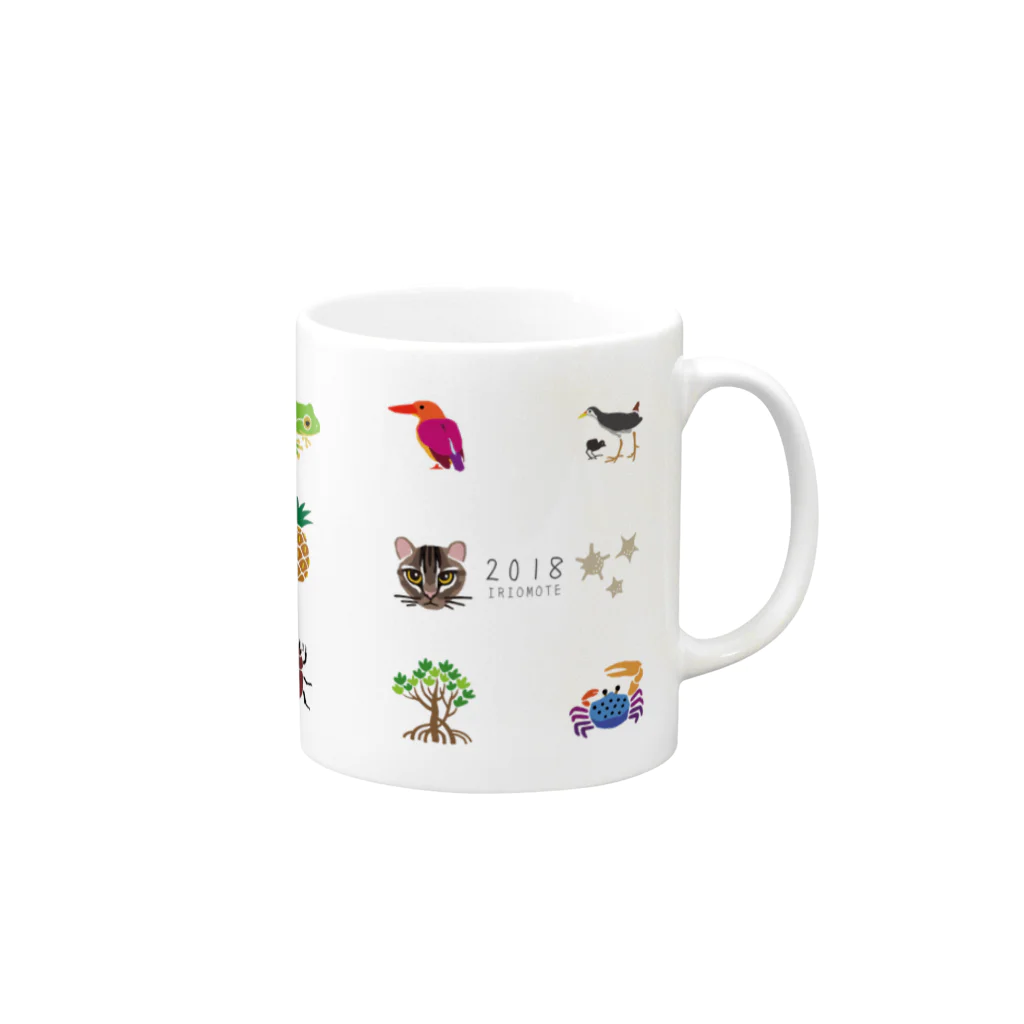 しまのなかまfromIRIOMOTEのしまのなかま　2018IRIOMOTE文字入り Mug :right side of the handle