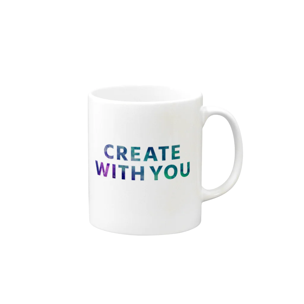 FREELY SHOPのCREATE WITH YOUシリーズ Mug :right side of the handle